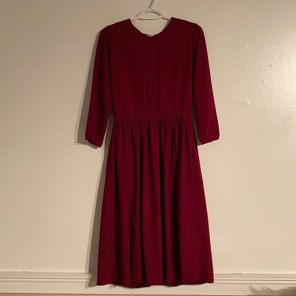 Women’s Red Long Sleeve crew neck dress